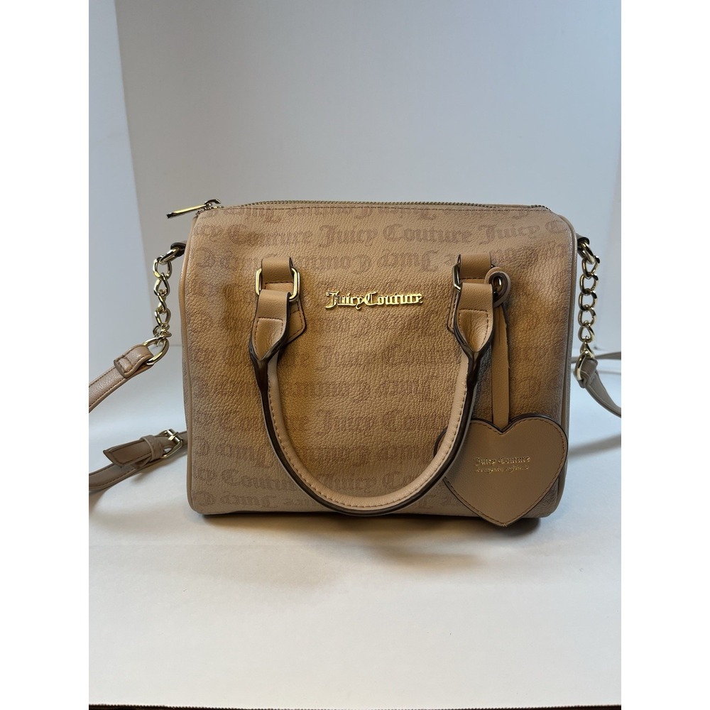 Juicy Couture Dome Satchel Beige‎ Heart Accent Logo Detachable Strap